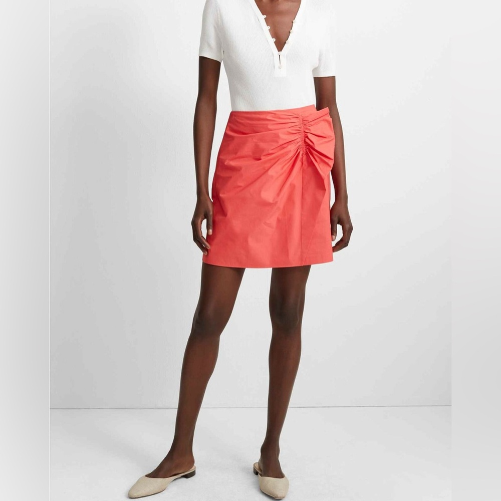 Club Monaco Normaah Mini Skirt Gathered A-Line Side-Zip Ruffled Skirt size 12